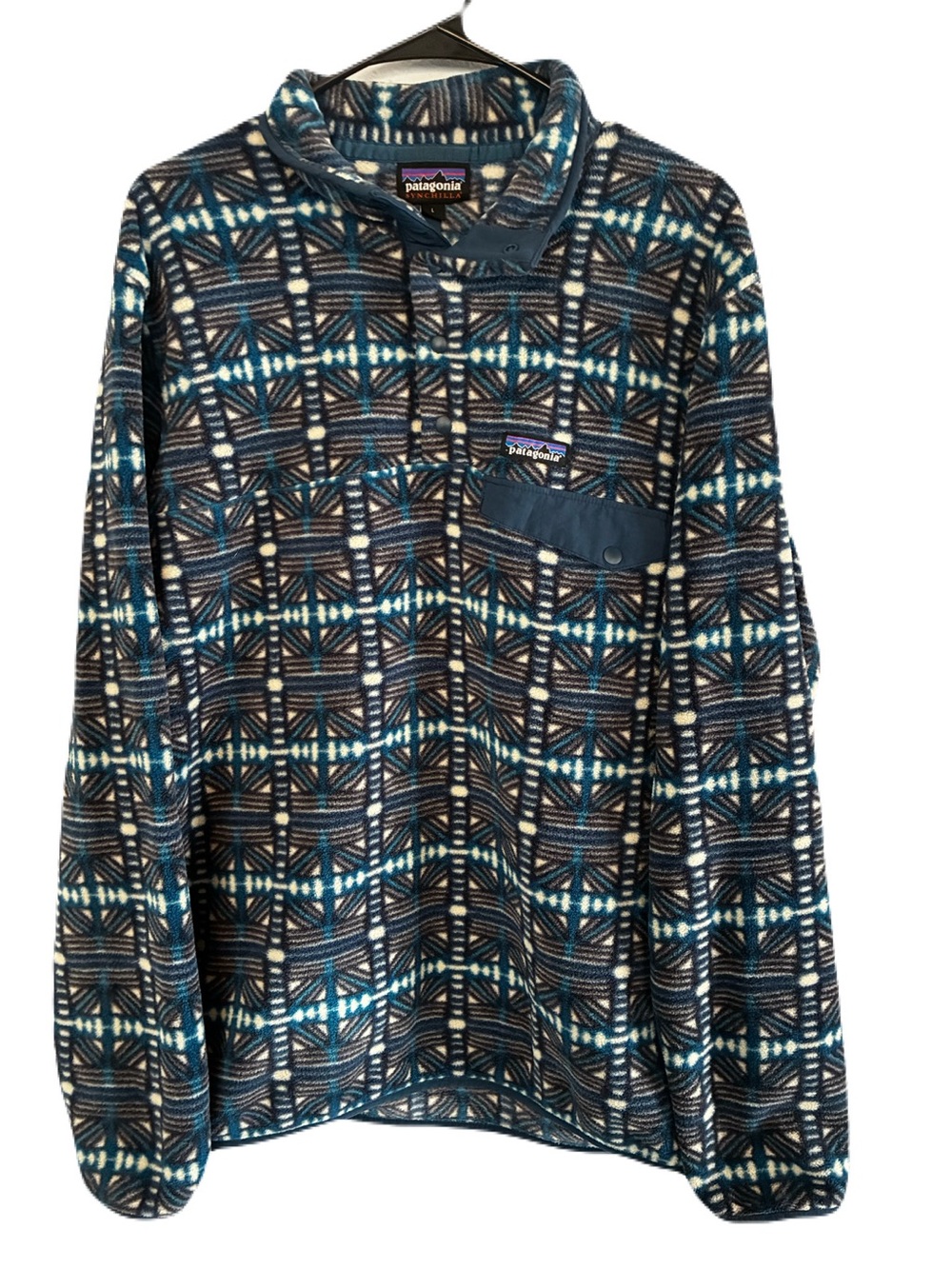 Patagonia Synchilla Snap-T Siete Aztec Tribal Print Fleece Men’s L 25551
